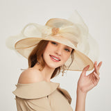 Kentucky Derby Hat Curling Embroidery Broad-Brimmed Hat