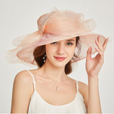 Kentucky Derby Hat Curling Embroidery Broad-Brimmed Hat