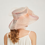 Kentucky Derby Hat Curling Embroidery Broad-Brimmed Hat