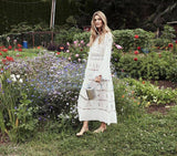 Women Dresses Vintage Embroidered Large Skirt Long Sleeve Dress