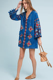 Women Dresses Embroidered Shirt Loose Dress