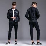 Cotton Solid Men's Denim Trucker Jacket Men Spring Autumn Casual Slim Fit Bomber Jackets Men Jean Coat Men Outwear