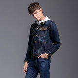 Cotton Solid Men's Denim Trucker Jacket Mens Spring Autumn Casual Slim Fit Bomber Jackets Men Jean Coat Mens Outwear Male Cotton Ripped