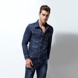 Cotton Solid Men's Denim Trucker Jacket Mens Spring Autumn Casual Slim Fit Bomber Jackets Men Jean Coat Mens Outwear Male Cowboy Jackets