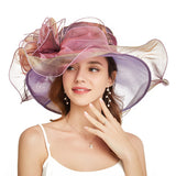 Kentucky Derby Hats Embroidery Sun Hat with Wide Brim