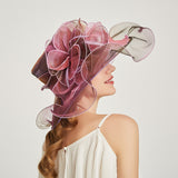 Kentucky Derby Hats Embroidery Sun Hat with Wide Brim