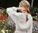 Women Dresses Vintage Embroidered Large Skirt Long Sleeve Dress