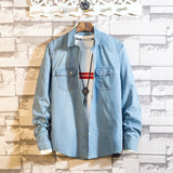 Denim Shirts Denim Long-Sleeved Shirt for Men Spring