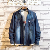 Denim Shirts Denim Long-Sleeved Shirt for Men Spring