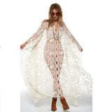 Beth Dutton Bohemian Dress Summer Spring Midi Dresses Lace Hollow Mesh Long Dress Beach Dress