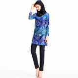 Burkini Muslim Swimwear Printed Swimsuit Sports Conservative Swimsuit
