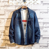 Denim Shirts Denim Long-Sleeved Shirt for Men Spring