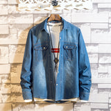Denim Shirts Denim Long-Sleeved Shirt for Men Spring