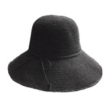 Straw Hat Extra Fine Raffia Hat Women 'S Hand-Woven Fisherman Basin Hat