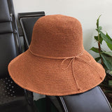 Straw Hat Extra Fine Raffia Hat Women 'S Hand-Woven Fisherman Basin Hat