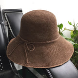 Straw Hat Extra Fine Raffia Hat Women 'S Hand-Woven Fisherman Basin Hat