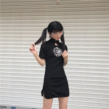 Gothic Lolita Harajuku Style Clothing Harajuku Style Retro Dragon Pattern Embroidered Cheongsam Dress Skirt