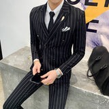 Double Brewed Seersucker Suit Casual Striped Suit for Men