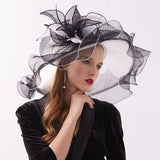 Kentucky Derby Hats Embroidery Flat Top off-the-Face-Hat