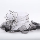 Kentucky Derby Hats Embroidery Flat Top off-the-Face-Hat Tulle Ventilation Cap