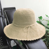 Straw Hat Extra Fine Raffia Hat Women 'S Hand-Woven Fisherman Basin Hat