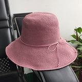 Straw Hat Extra Fine Raffia Hat Women 'S Hand-Woven Fisherman Basin Hat