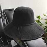 Straw Hat Extra Fine Raffia Hat Women 'S Hand-Woven Fisherman Basin Hat