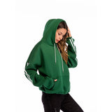 Women Plus Size Tops Hooded Pullover Pocket Plus Velvet Thickened Solid Color Loose Sweater