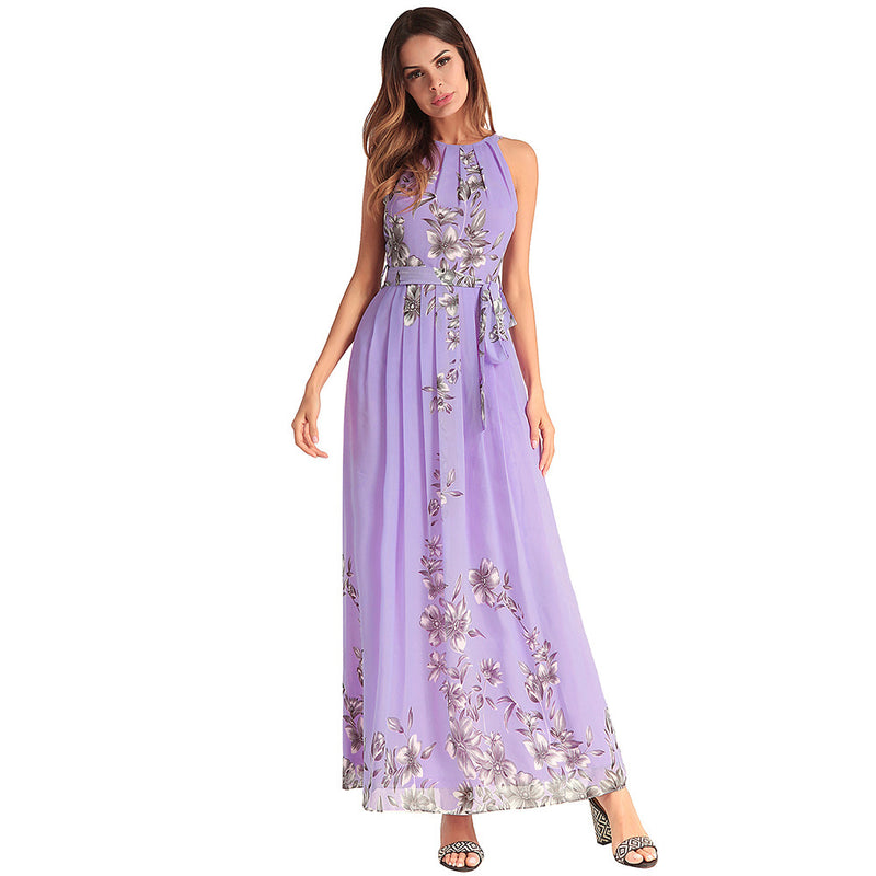 Women Plus Size Maxi Dresses Chiffon Fashion Printed Dress
