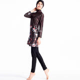 Burkini Muslim Swimwear Printed Swimsuit Conservative Three-Piece Suit
