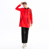 Burkini Muslim Swimwear Stitching Hooded Pullover Pocket Loose Drawstring Long Sleeve Leisure Sports Sweater