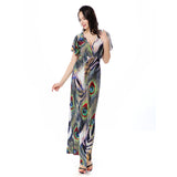 Women Plus Size Maxi Dresses Slimming Printed Summer Long Dress