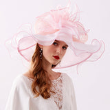 Kentucky Derby Hats Embroidery Flat Top off-the-Face-Hat