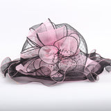 Kentucky Derby Hats Embroidery Flat Top off-the-Face-Hat Tulle Ventilation Cap