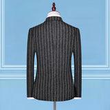 Seersucker Suit Men's Striped Suit Three-Piece Suit