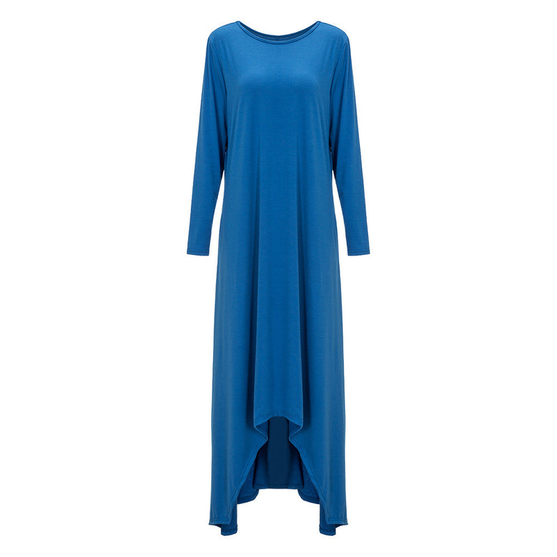 Women Plus Size Maxi Dresses Spring and Autumn Fashion Solid Color Loose Long Dress