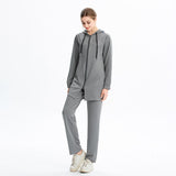 Burkini Muslim Swimwear Solid Color Hooded Zipper Pocket Loose Casual Sportswear