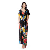 Women Plus Size Maxi Dresses Summer V-neck Sexy Backless Dress