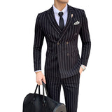Double Brewed Seersucker Suit Casual Striped Suit for Men