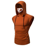 Tactics Style Men Sweatshirts & Hoodies Summer Fashion Hooded Turtleneck Sleeveless T-shirt