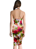 Women Plus Size Midi Dresses Sleeveless Sexy Tube Top Printed Slim Dress