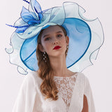 Kentucky Derby Hats Embroidery Flat Top off-the-Face-Hat