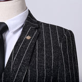Seersucker Suit Men's Striped Suit Three-Piece Suit