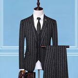 Seersucker Suit Men's Striped Suit Three-Piece Suit
