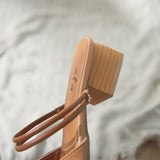 Nude Chunky Heel Slippers