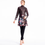 Burkini Muslim Swimwear Printed Swimsuit Conservative Three-Piece Suit