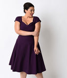 Women Plus Size Midi Dresses Short Sleeve Dress V-neck