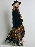 Beth Dutton Bohemian Dress Winter Autumn Midi Dresses V-neck Pleated Chiffon Dress