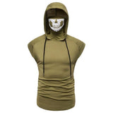 Tactics Style Men Sweatshirts & Hoodies Summer Fashion Hooded Turtleneck Sleeveless T-shirt