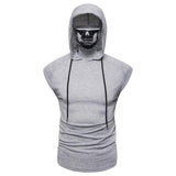 Tactics Style Men Sweatshirts & Hoodies Summer Fashion Hooded Turtleneck Sleeveless T-shirt